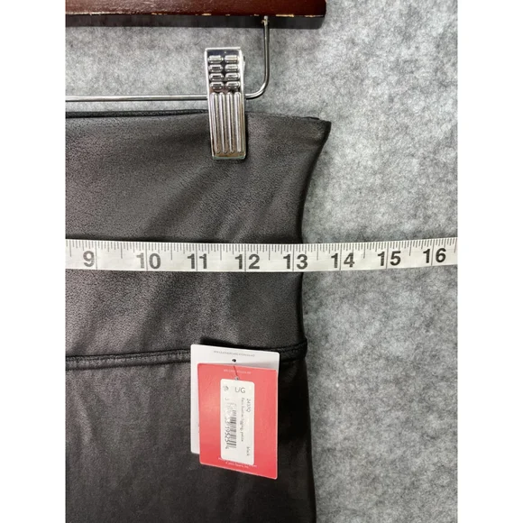 Spanx Faux Leather Leggings Womens Large Petite Black High Rise Shaping Pants - Picture 5 of 10